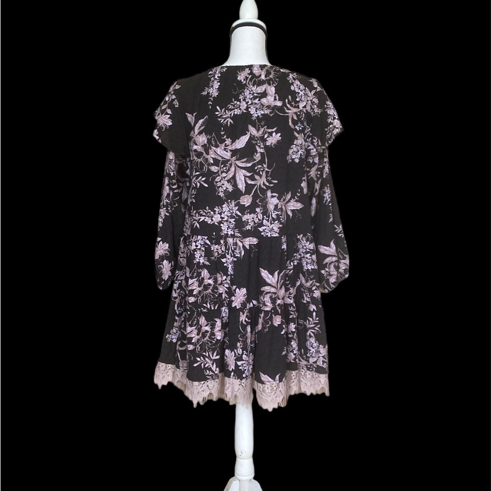 Black and Purple Floral Fancy Dress - Picture 2 of 10